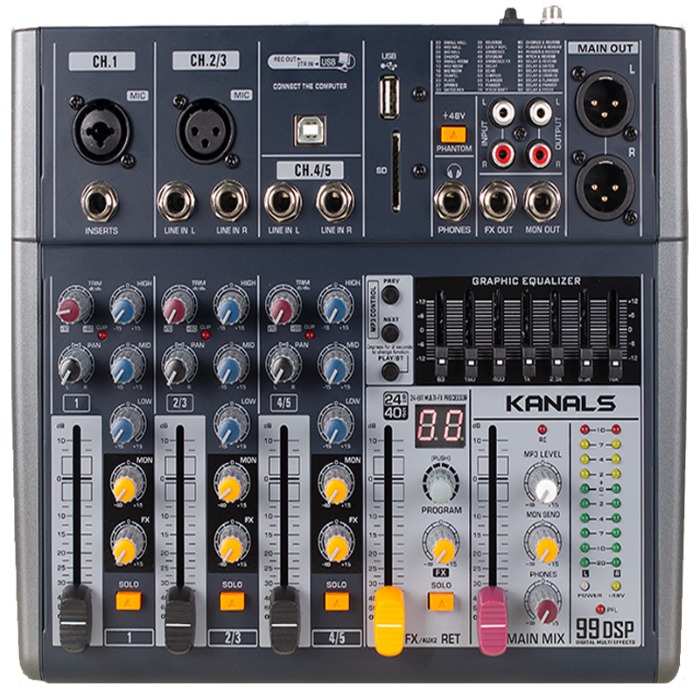 카날스 BKG-50 5Ch오디오 믹서 블루투스 MP3 녹음재생 이펙터 DSP 오디오 인터페이스가능 284,200원