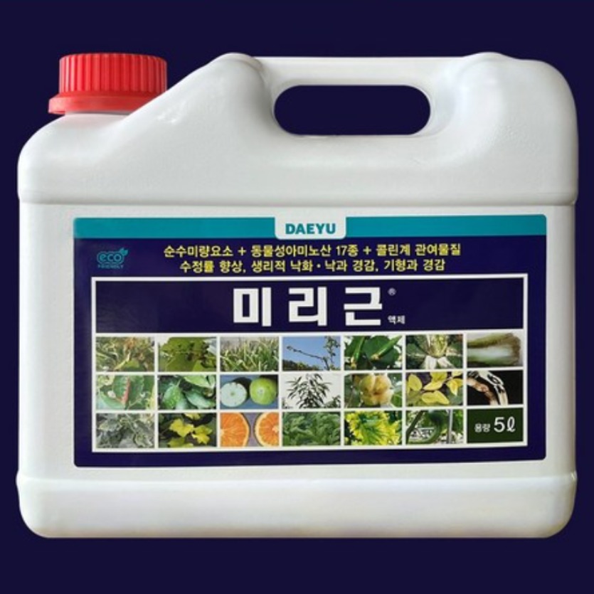 대유 미리근 5L [장갑,비커 증정] 발근제 식물영양제 미량요소 동물성아미노산 생리장해 복합비료 영양제, 5L, 1개 47,500원