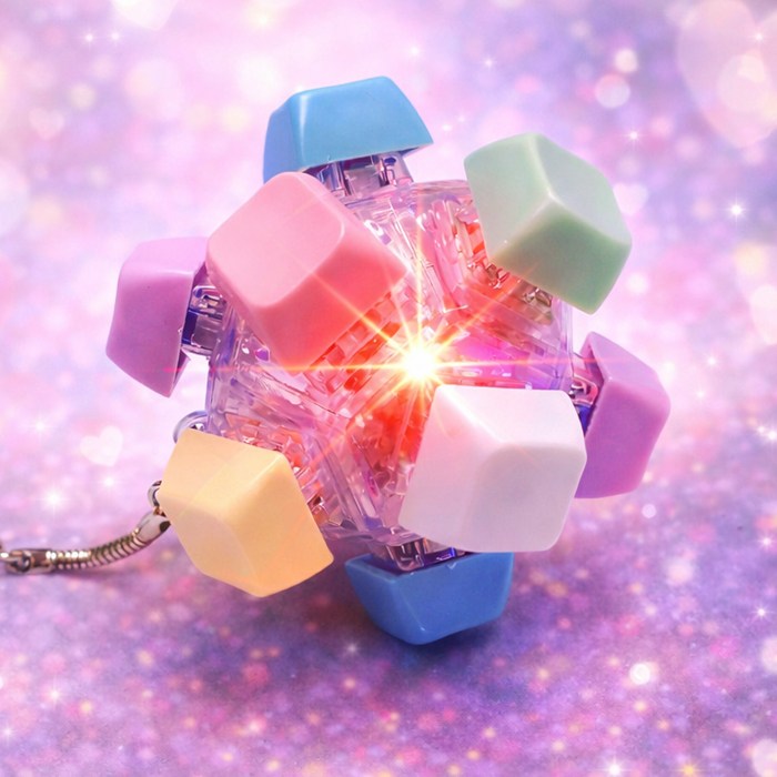 LED 12구 파스텔볼 딸깍이 키링, 혼합, 1개 8,900원