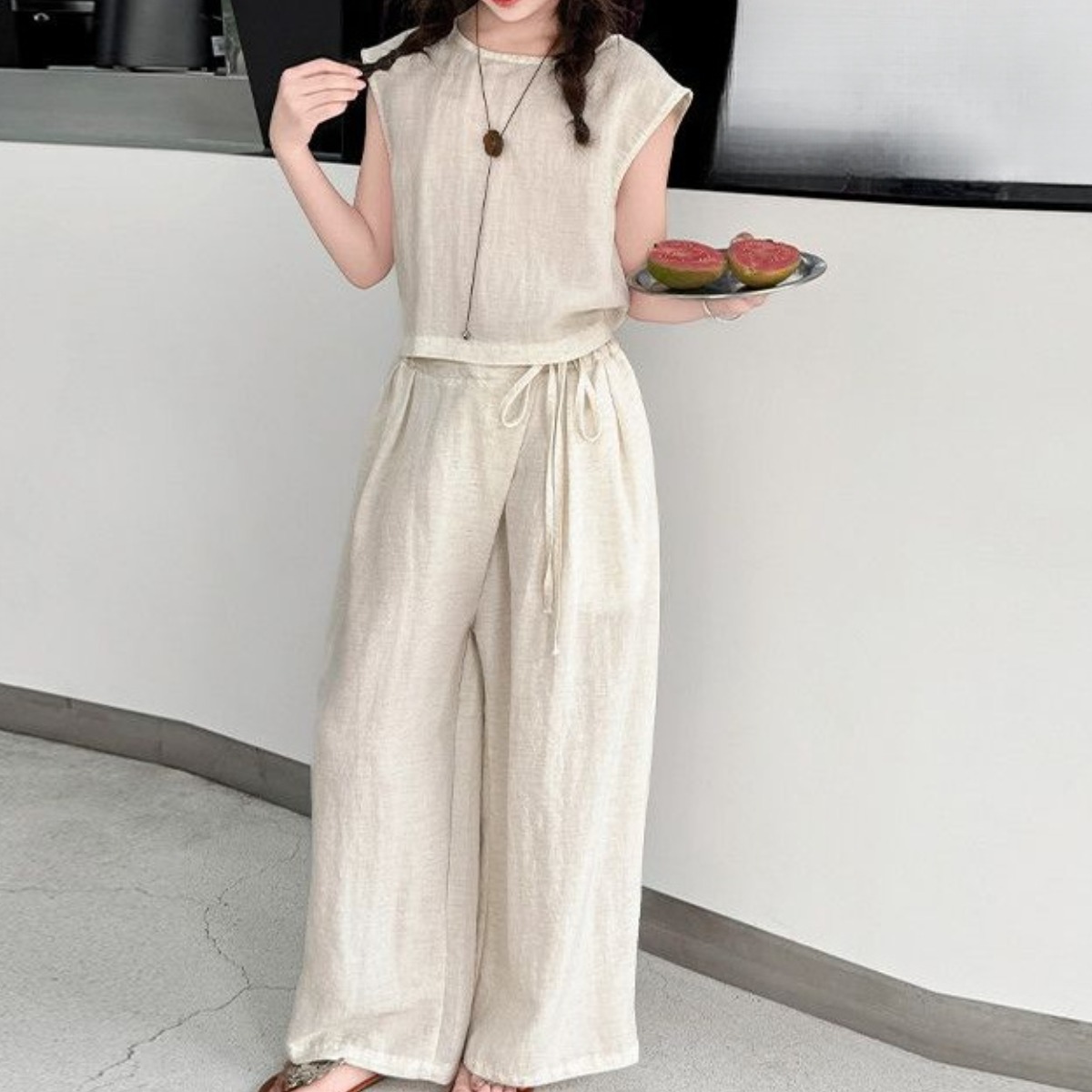 해피유통어린이 여아 여름 캐주얼 세트 민소매 탑과 루즈핏 바지14세 이상 XG03 24,690원