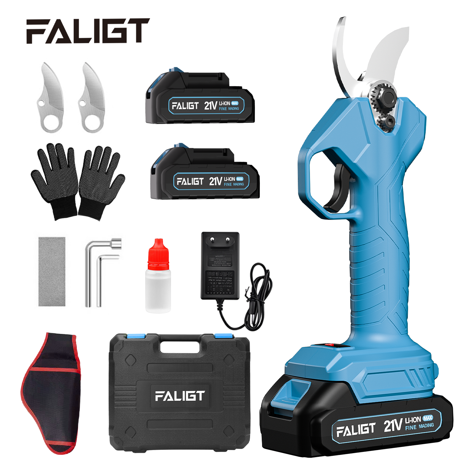 FALIGT 21V 풀세트 28mm BLDC 무선 충전식 가위 리튬배터리 전동 가위 다기능 전지가위 무선충전가능수지가위, 1개 109,000원