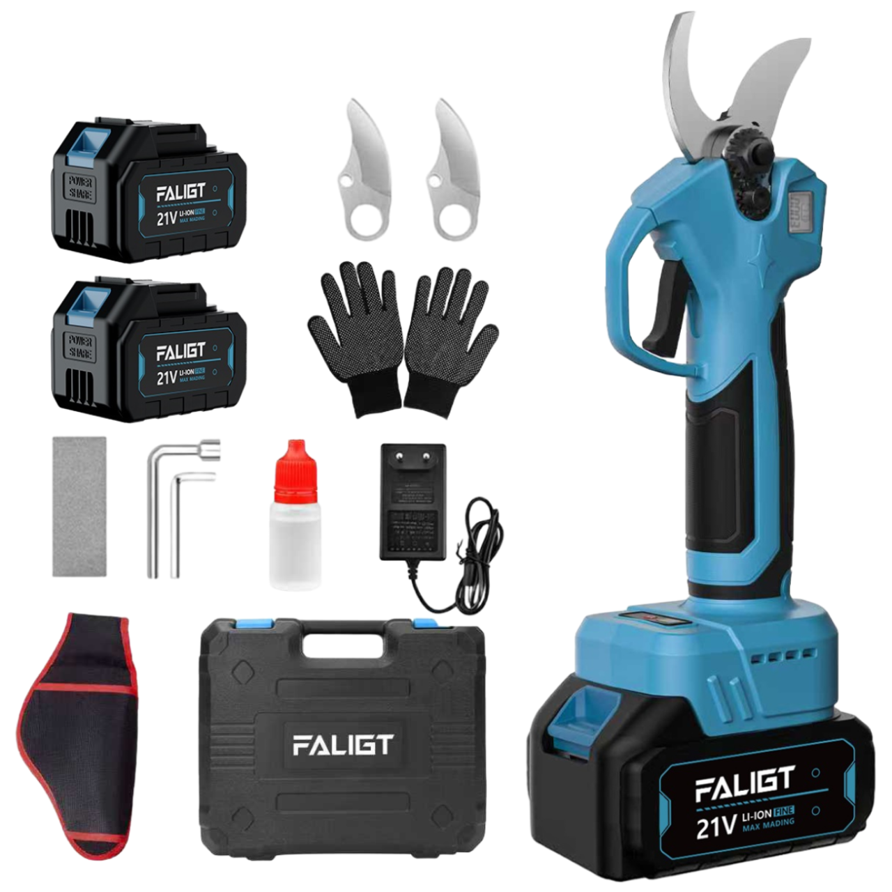 FALIGT 21V BLDC 무선 충전식 가위 리튬배터리 전동 가위 다기능 전지가위 4.0ah 전력량 표시 4000mAh 배터리 2개 세트 119,000원