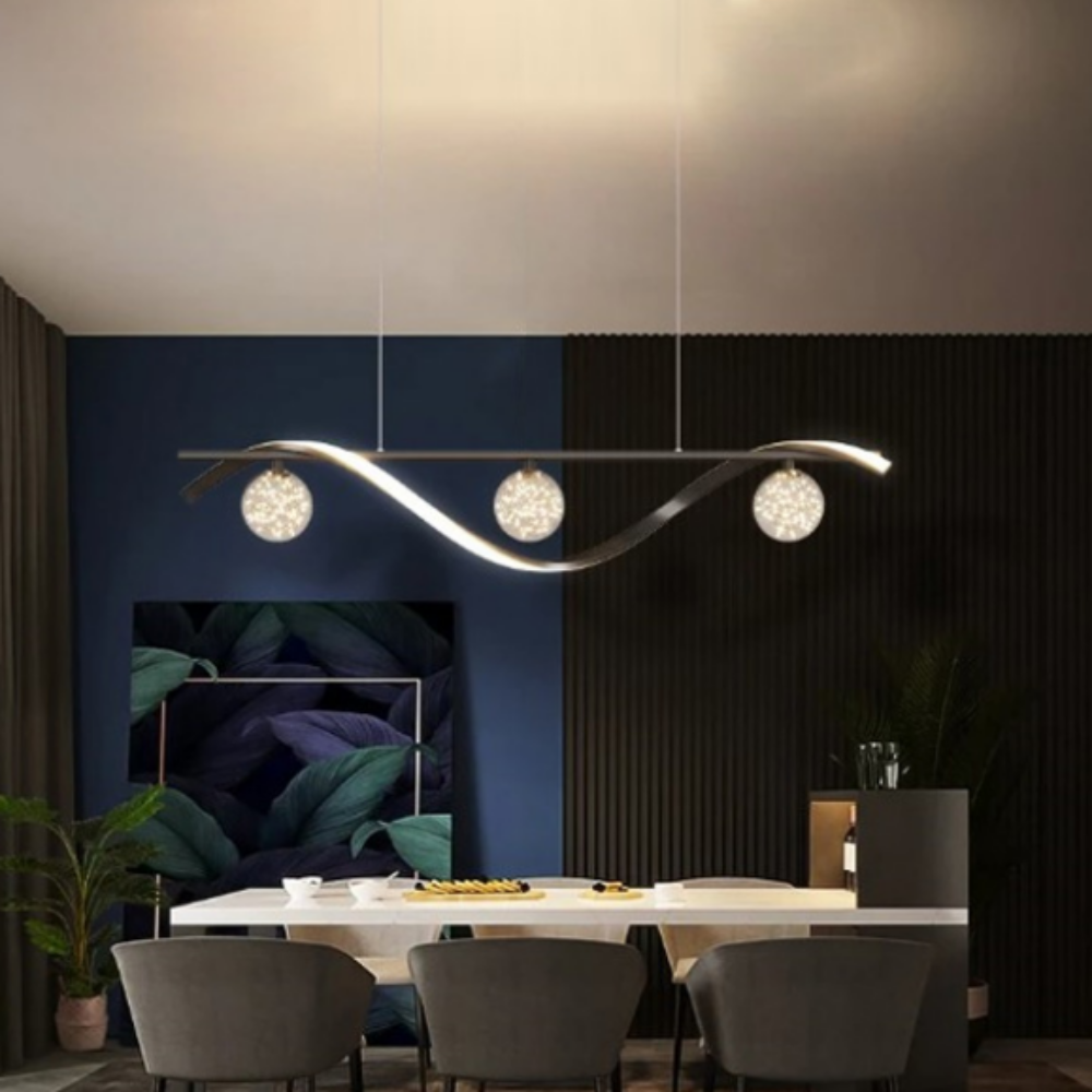 6인식탁등 LED 30W 펜던트 유리 4인 식탁등, 블랙 137,000원