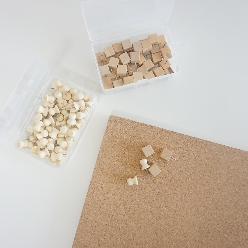 압정 압정볼 투명압정 우드압정 메모패드 데코 컬러압정 10p 1세트 1,800원