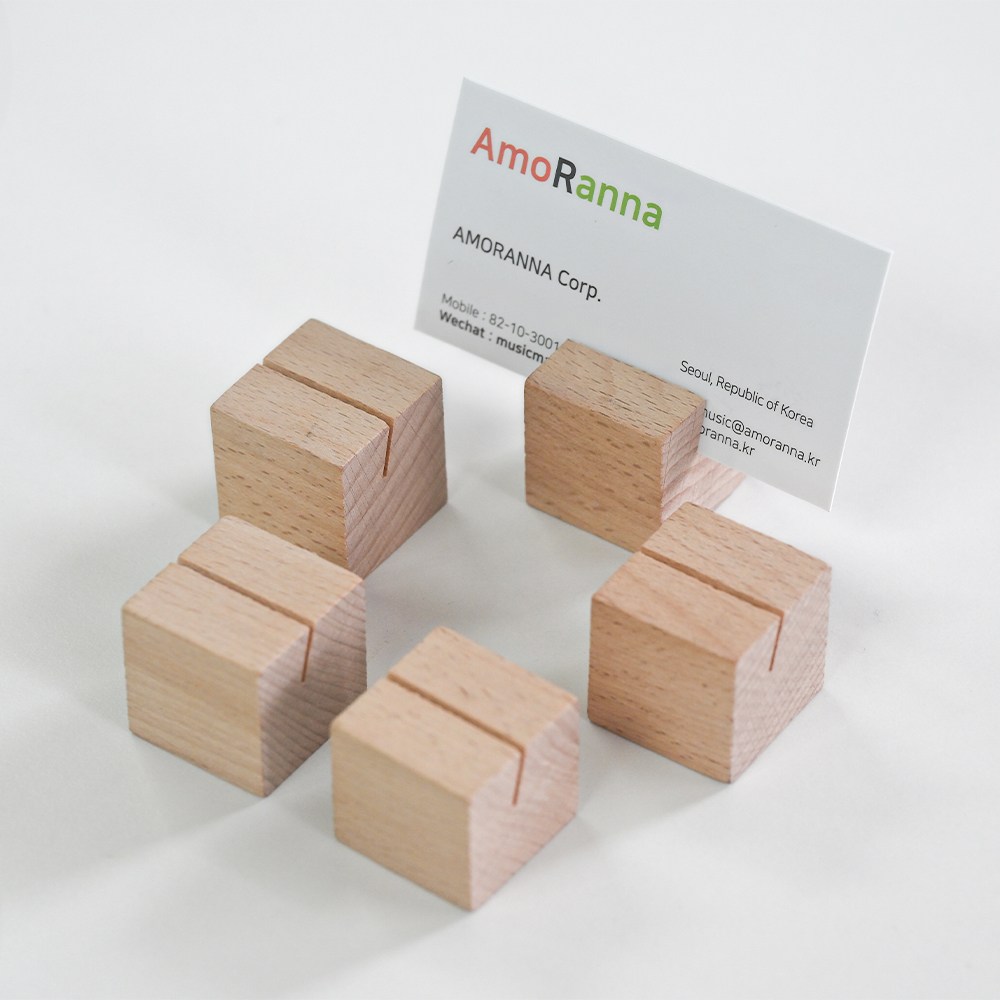 아모란나 우드 명함 메모 사진 꽃이 POP 스탠드 5P 폴라로이드 가격표 이름표, 5개 7,900원