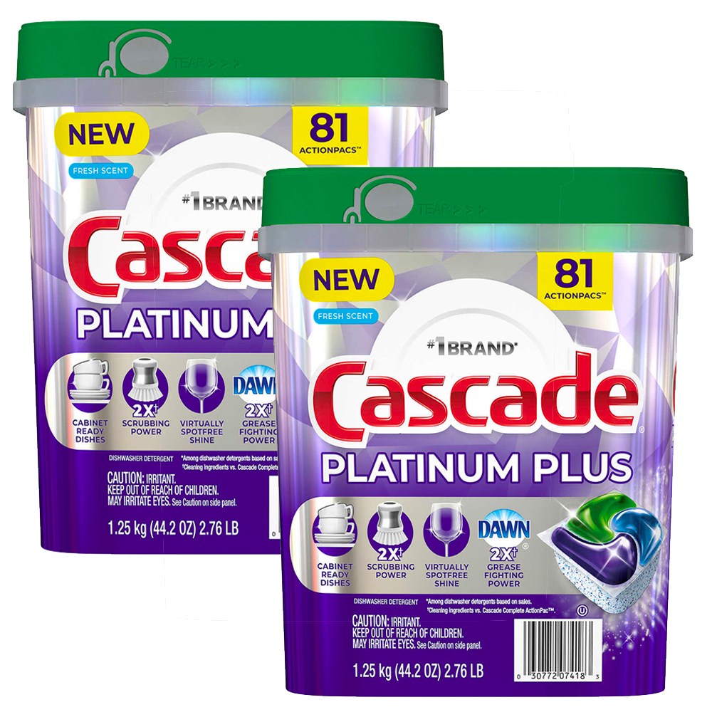 캐스케이드 플래티넘 식기세척기 캡슐 세제 81개입 1.25kg x2통 96,900원