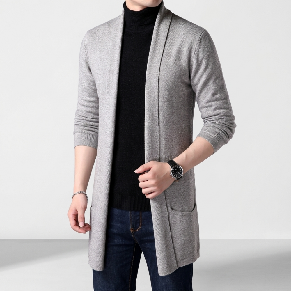 웨일쓰 남성 봄 가을 캐주얼 니트 롱가디건 남자 간절기 분위기있는 롱코트 스웨터 재킷 26,800원