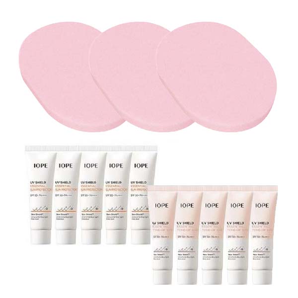 해면 퍼프 구매시 아이오페 유브이 쉴드 에센셜 톤업 선 / 선 프로텍터 10ml 5개입 증정 9,900원