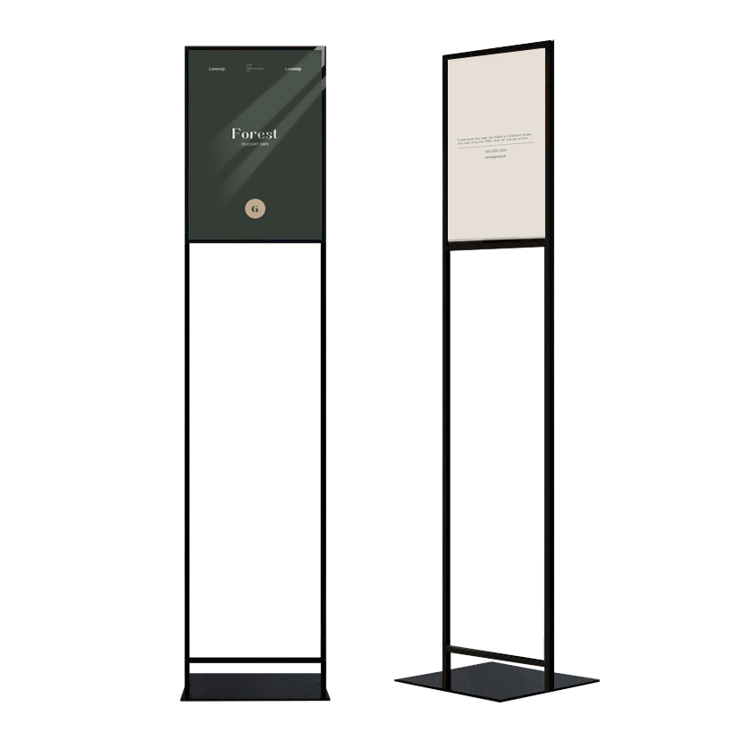 롱철재 스탠드 고급형 삽입형 A3 포스터스탠드 입구 입간판 POP 거치대, 1개, 블랙 50,000원