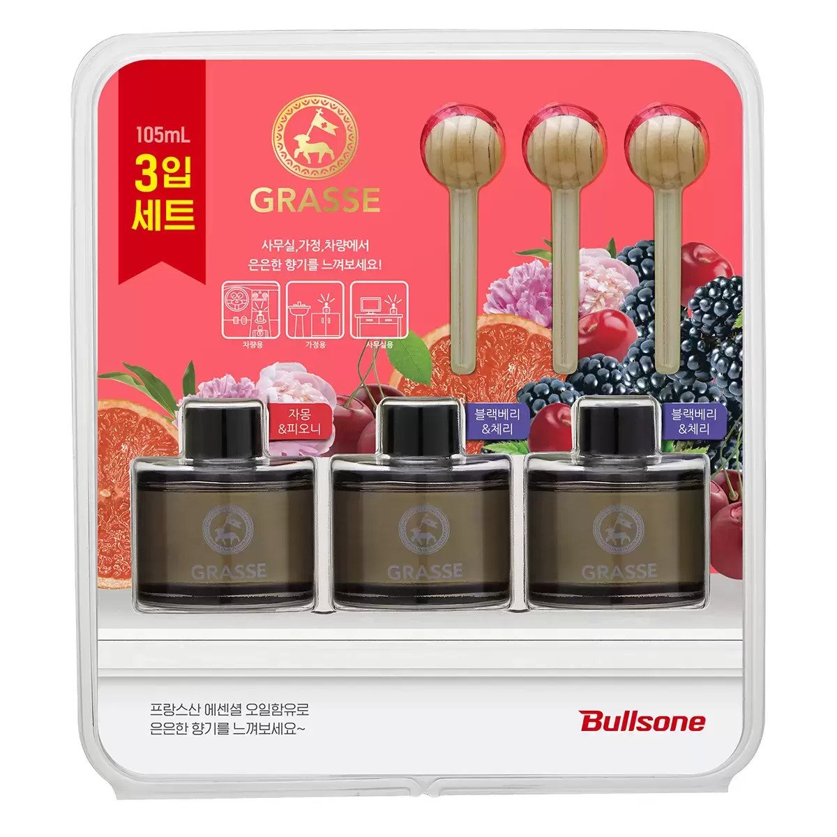 불스원 그라스 차량용 디퓨저 105mlx3개 차방향제 고급 새차선물 코스트코 37,000원