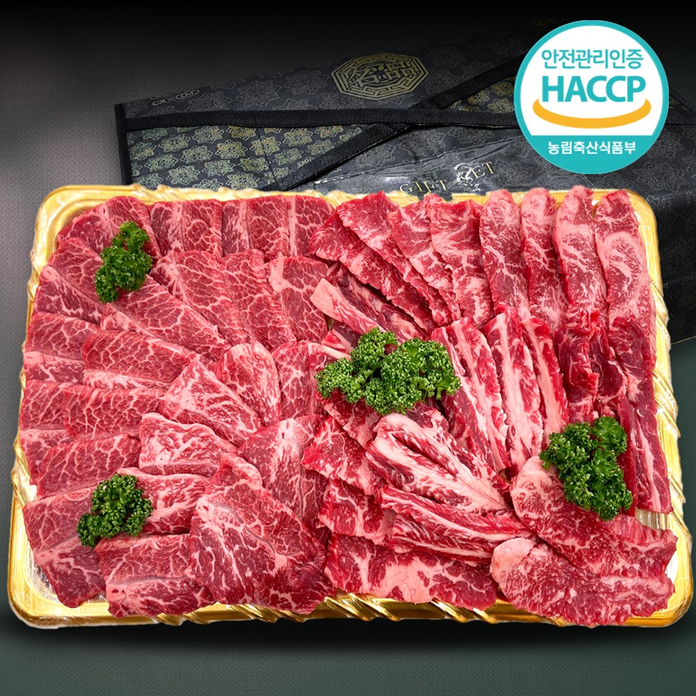 [맞춤제작] 1등급이상 한우 선물세트 갈비살 살치살 업진살 치마살 부채살 구이용 명절 더예쁜한우 98,990원