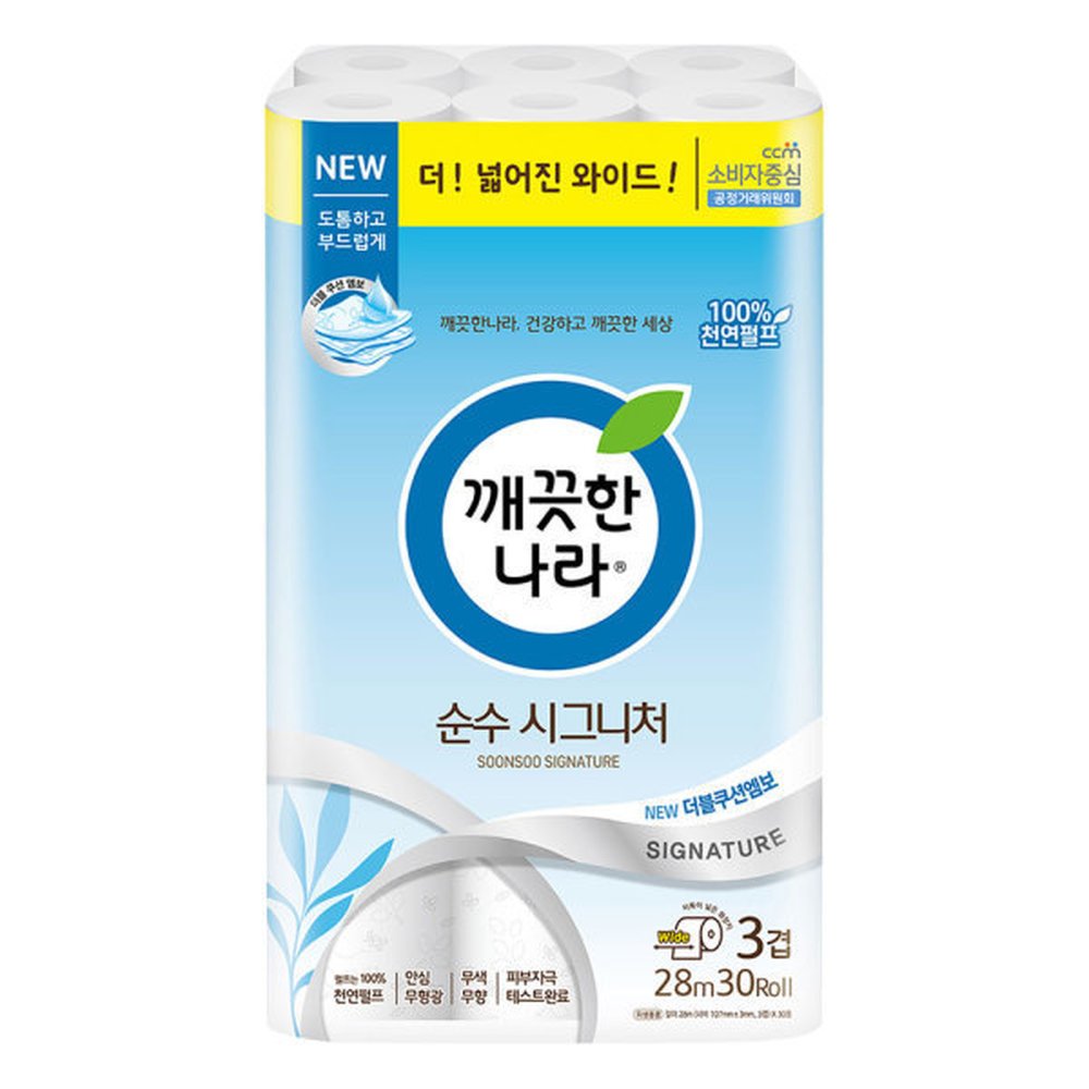 깨끗한나라 순수 시그니처 3겹 28m 30롤 x 1팩 28,240원