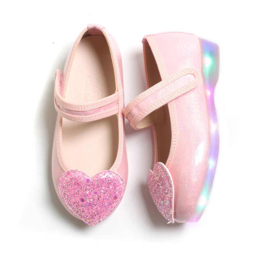 프롬베베 여아용 밀리 글리터 하트 LED 라이팅 구두 39,000원