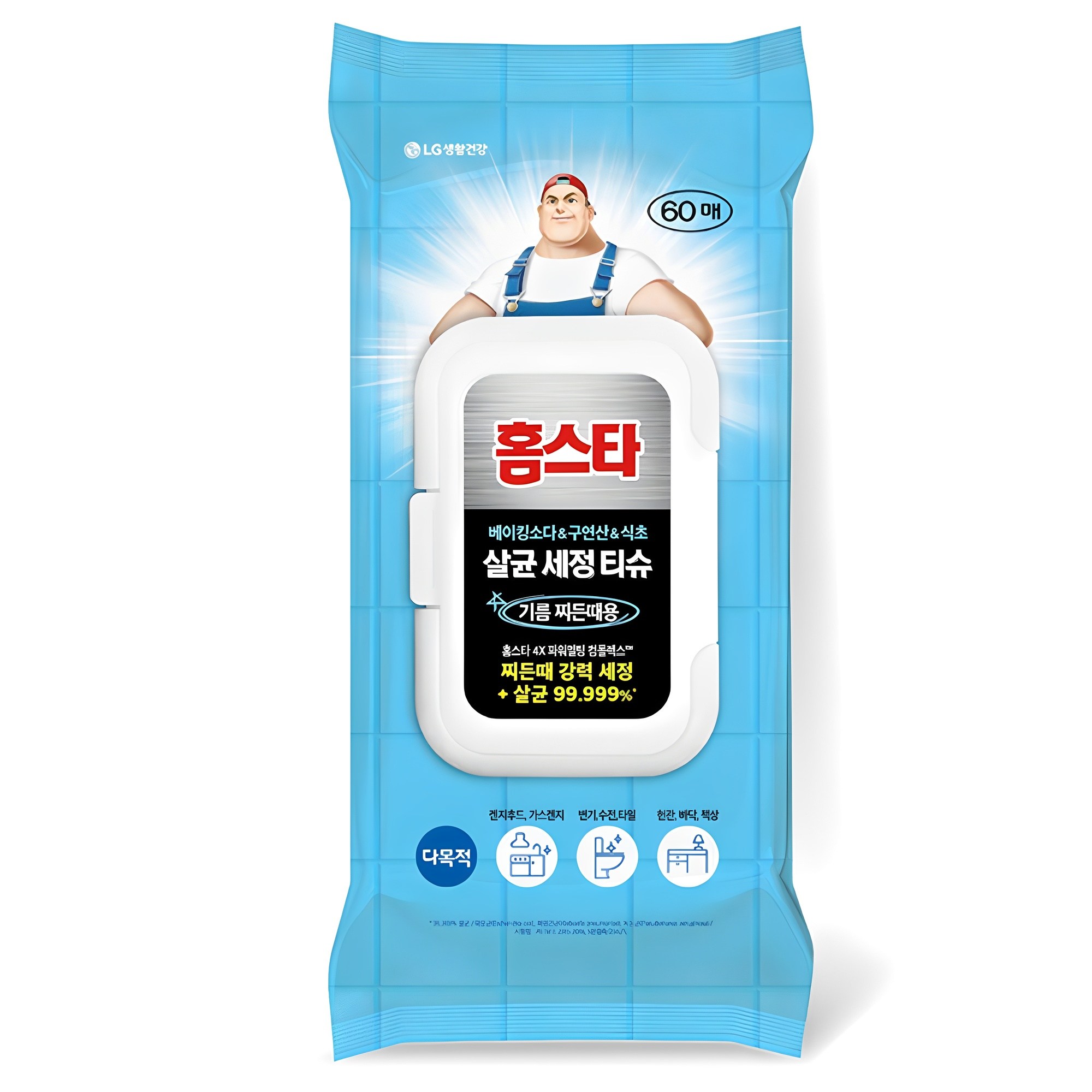 홈스타 다목적 살균세정티슈 기름찌든때 60p 5,350원