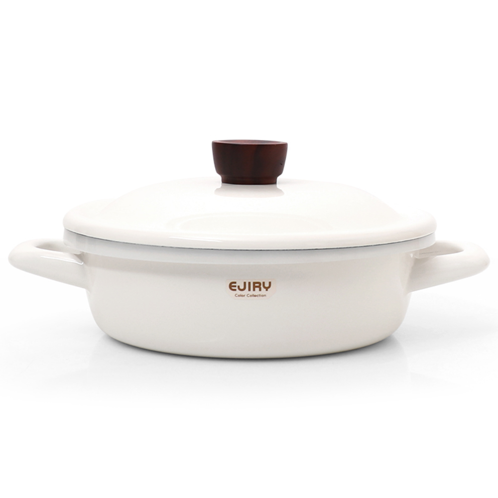 에리지 에지리 컬러콜렉션 글레이지팟 법랑냄비 11종중 택1, 에지리 컬러콜렉션 법랑 전골냄비(화이트)18cm, 1개 45,100원