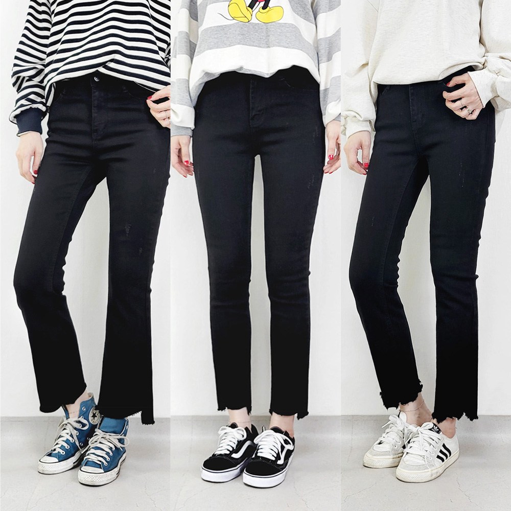 103st 여성 블랙진 3종 택1 일자 부츠컷 스키니 스판 밴딩 청바지 빅사이즈 S-3XL 24,900원