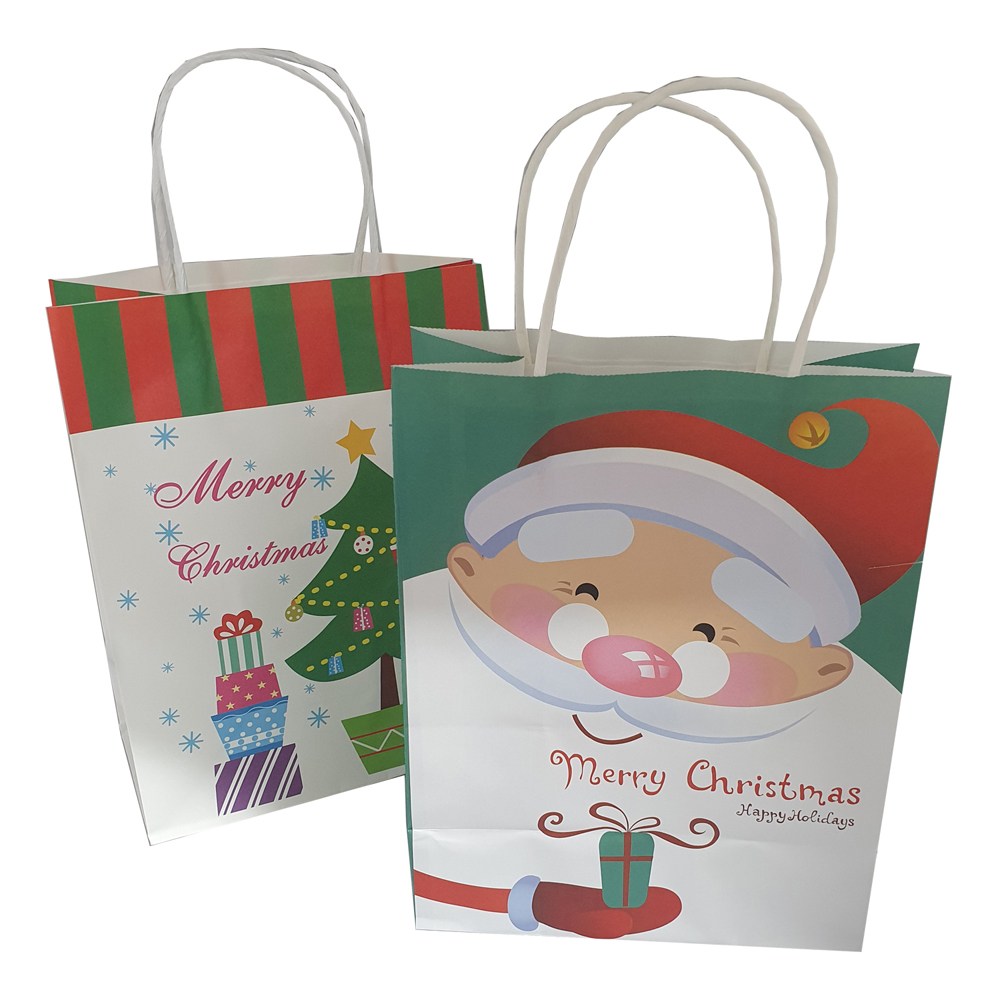 크라프트 산타 쇼핑백 크리스마스 종이가방 10장 세트 고급스러운 선물쇼핑백 튼튼한 8,500원