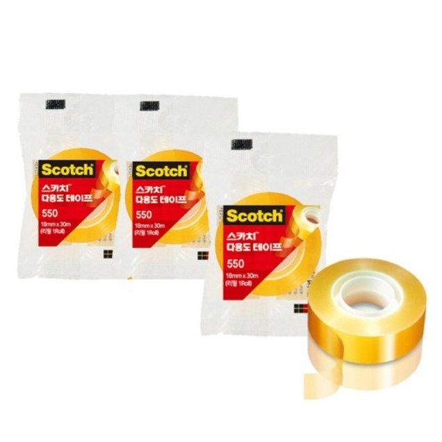 스카치 다용도 테이프 550 리필 18mm x 30m, CLEAR, 15개 28,670원