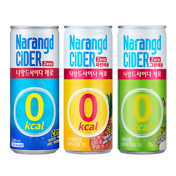 나랑드 사이다 제로 오리지널 애플 파인애플 3종 30캔 세트 16,200원