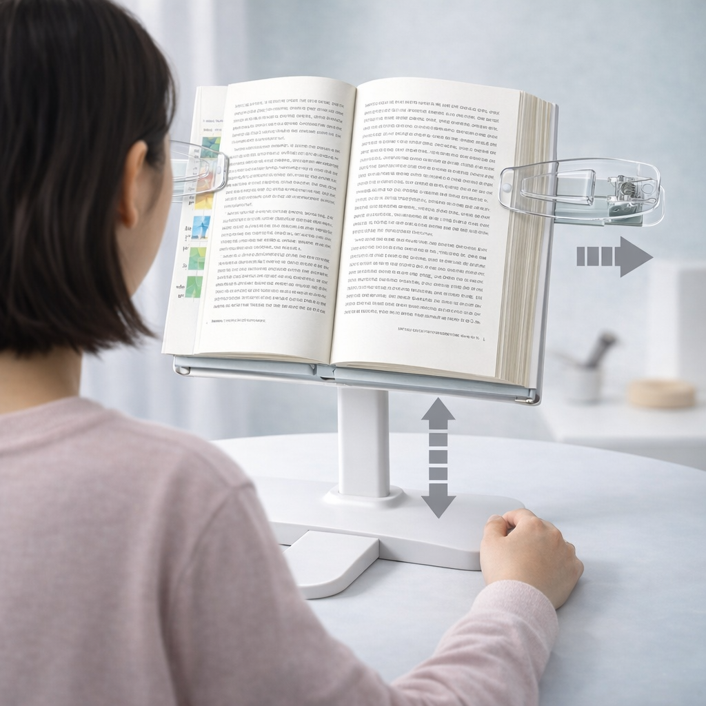 퓨어센스 책받침대 높이조절 휴대용 거치대 스탠드 독서대, 화이트 13,400원