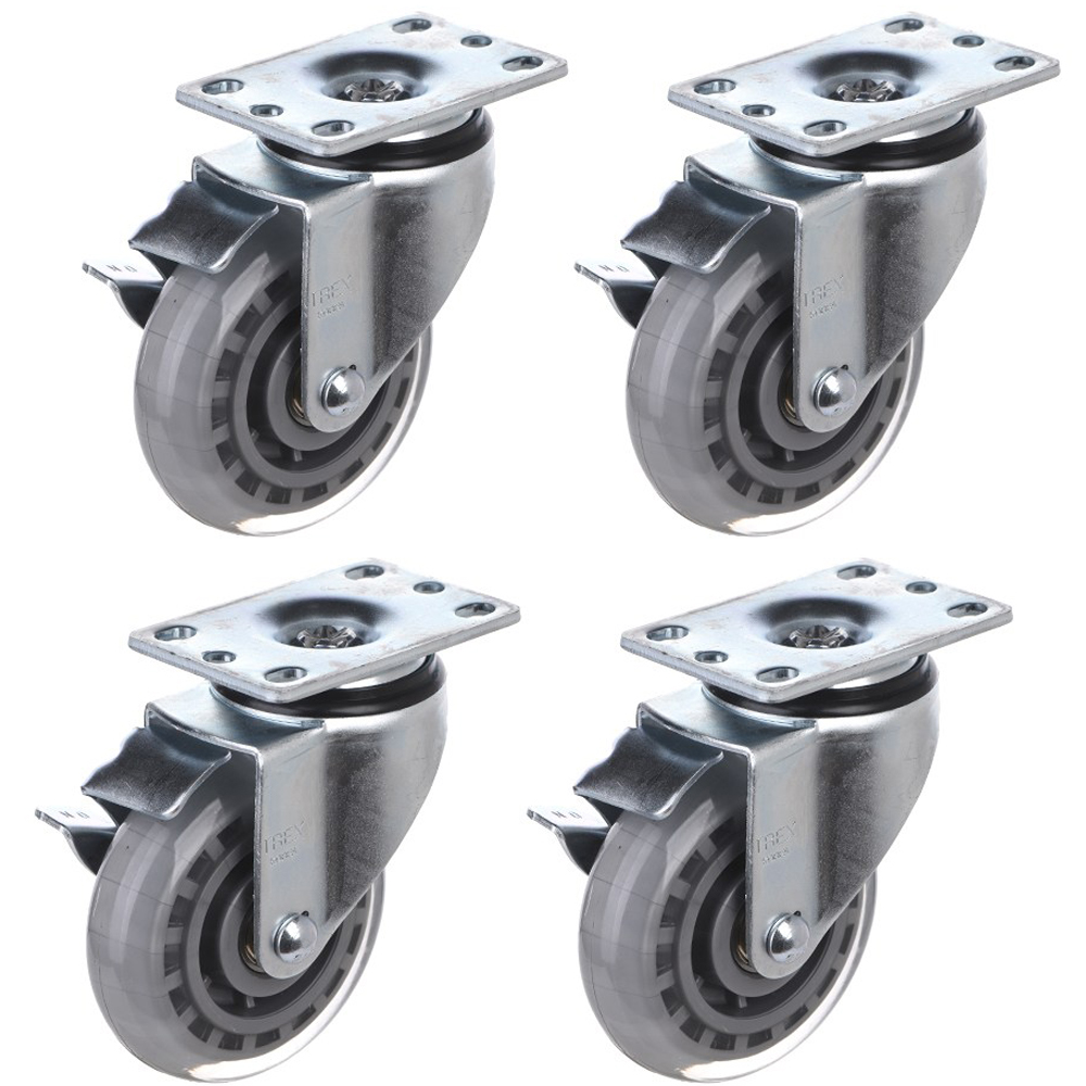 티렉스캐스터 회전 브레이크 캐스터 바퀴 155 x 64 x 95 mm 고탄성 인라인 투명 P505S-6B 46,200원