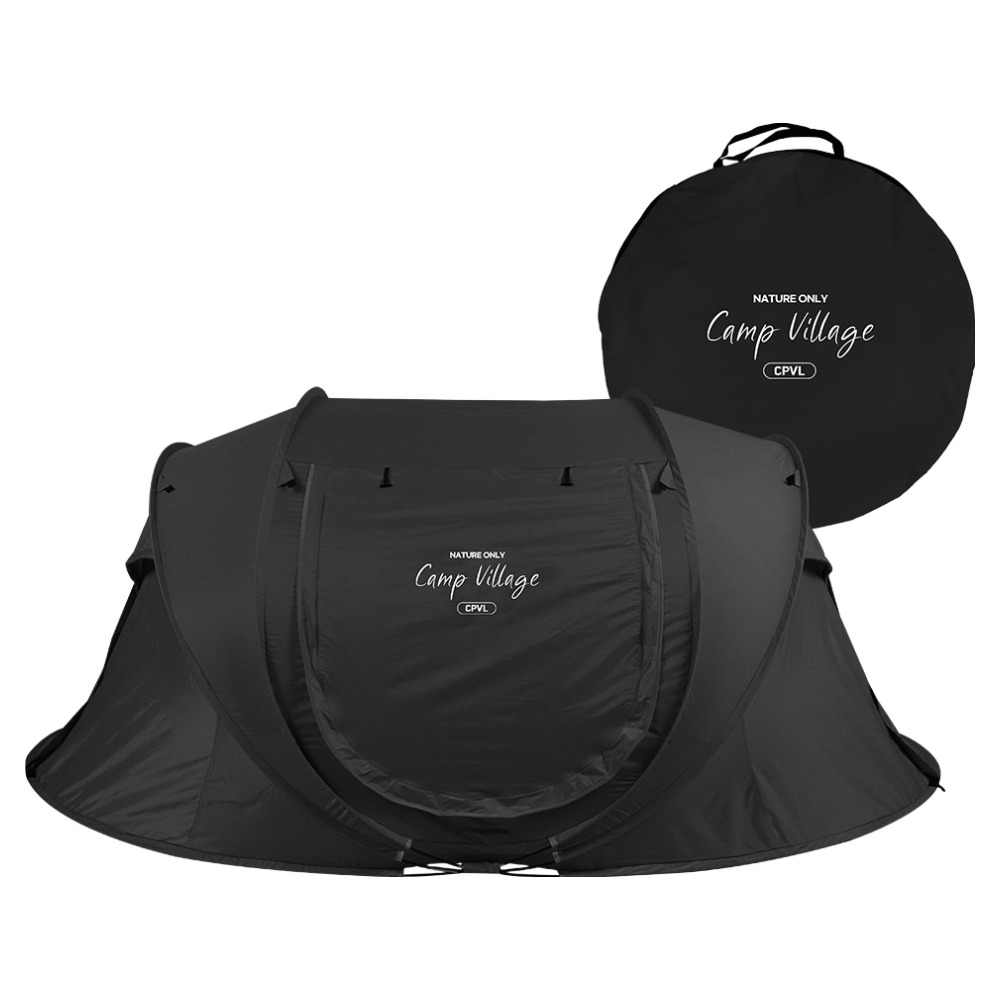 캠프빌리지 원터치 열차단 돔텐트, 블랙, 2~4인용 71,900원