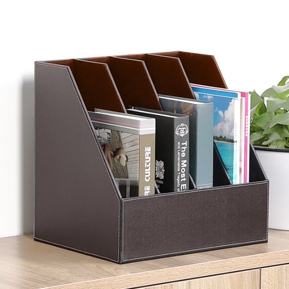가죽 4칸 문서 서류꽂이(브라운) 책 파일 화일 정리함 65,980원