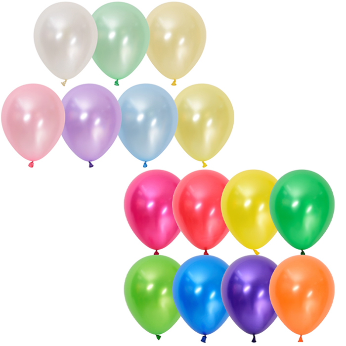 셈퍼텍스 펄 파스텔혼합 라운드풍선 13cm 100p + 펄 메탈혼합 라운드풍선 13cm 100p 세트 16,000원
