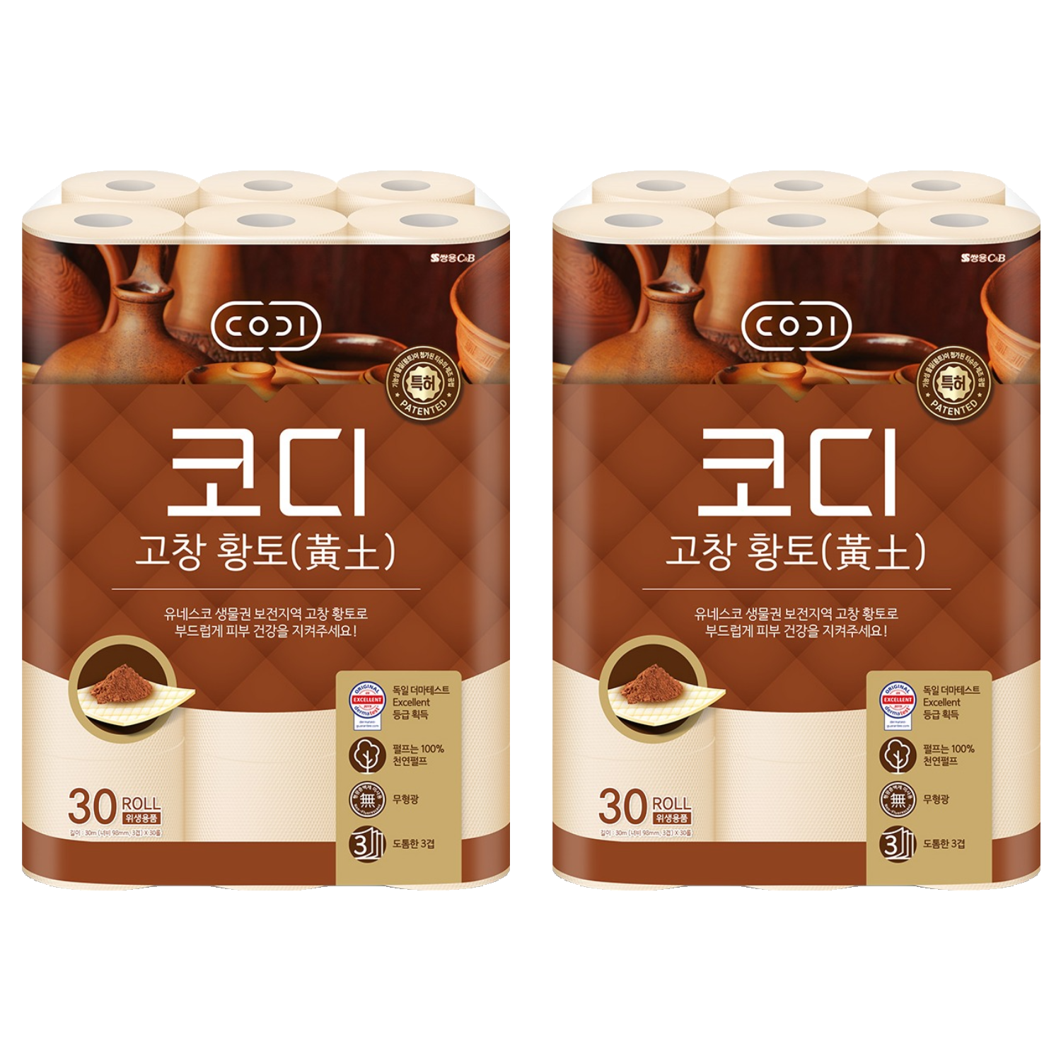 코디 천연펄프 3겹 고창 황토 롤화장지, 현재가 28,900원