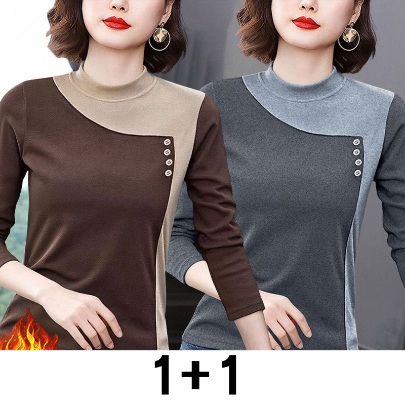 1+1 중년 여성 반폴라 긴팔 티셔츠 봄가을 루즈핏 슬림핏 이너 상의 엄마 겨울 캐주얼 코디 긴팔티 WMY 18,630원