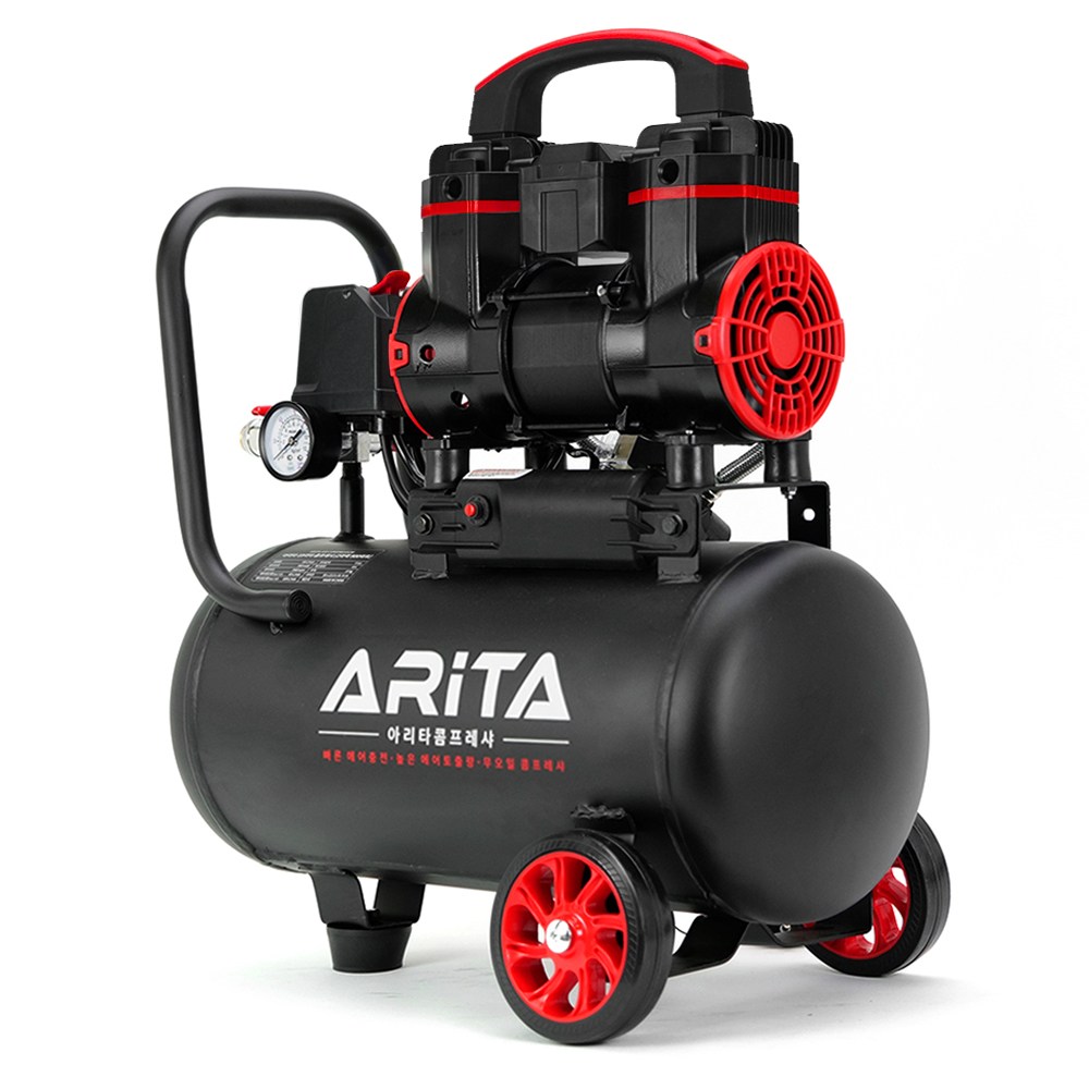 아리타 콤프레샤 2마력 18리터 무오일 저소음 고효율 에어 컴프레셔 142,000원
