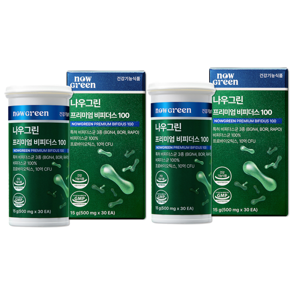 나우그린 정품 프리미엄 비피더스 100, 30정, 2개 36,400원