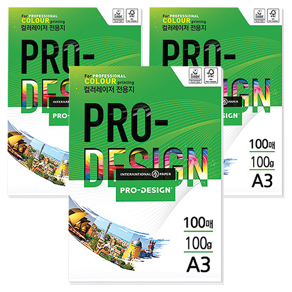 삼은파트너스 칼라레이저전용지 ProDesign 100g, A3, 300매 31,020원