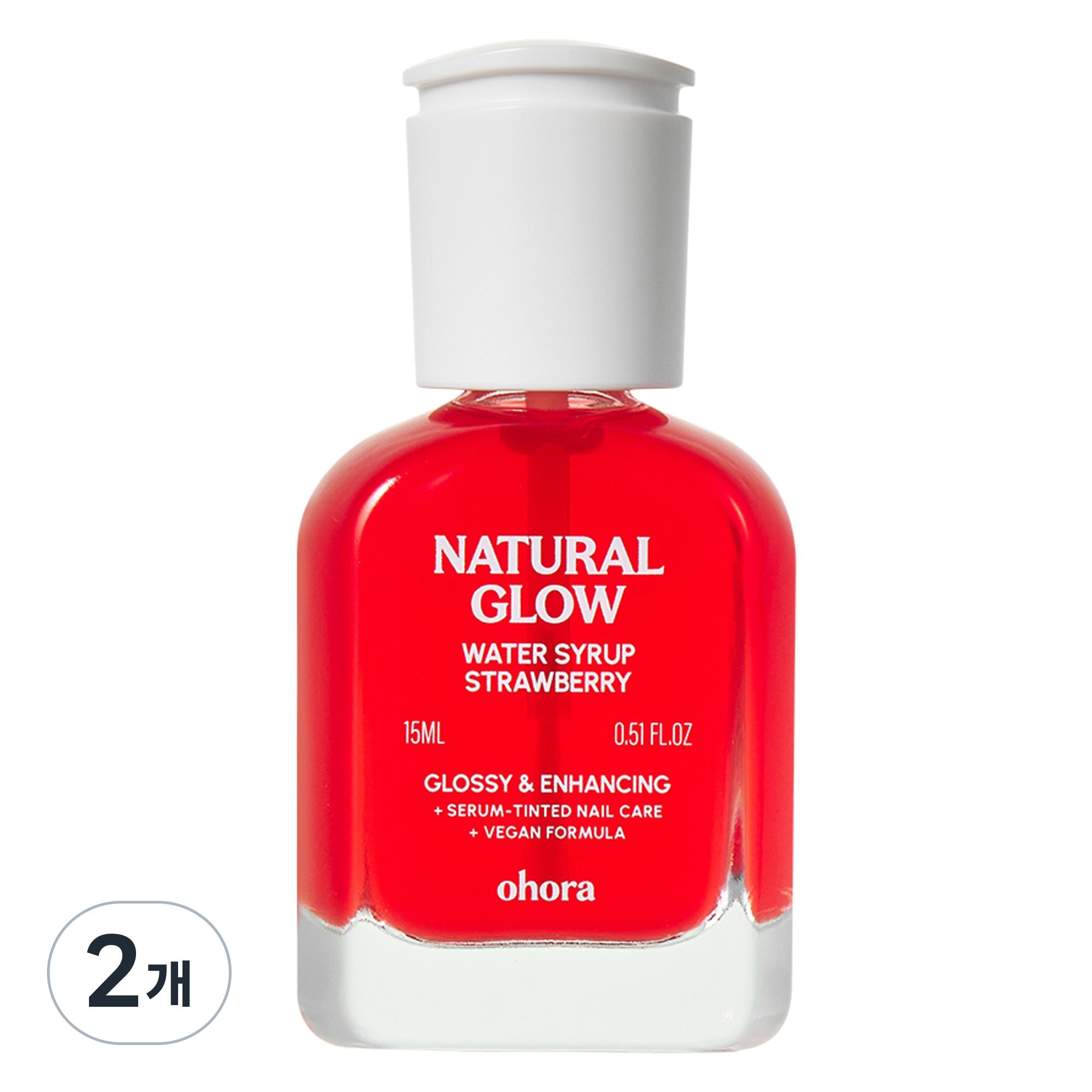 오호라 내추럴 글로우 워터시럽 네일 강화제 스트로베리, 2개, 15ml 36,000원