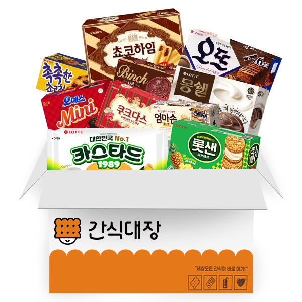 [간식대장] 최고의 사무실 간식세트 오뜨 롯데 샌드 몽쉘크림 카스타드 엄마손파이 빈츠 촉촉한 초코칩 오예스 mini 초코하임 쿠크다스, 1개, 가성비 사무실 간식 A세트 10종 39,900원
