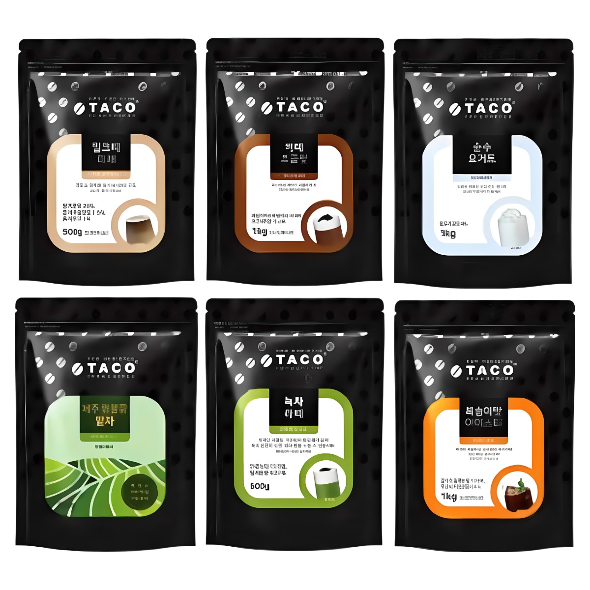 타코 파우더6종 모음전 녹차라떼 제주엄블랑말차 순수요거트 밀크티라떼 복숭아아이스티 카페초콜릿 파우더 1Kg 500g 중 택 대용량 카페음료 업소용 커피파우더  홈카페 9,980원