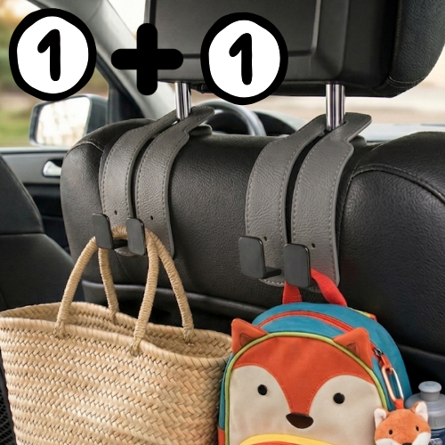 쿠할 자동차 가방걸이 헤드레스트 듀얼 후크 휴대폰 거치대 고리 차량 수납, 그레이, 1세트 10,900원