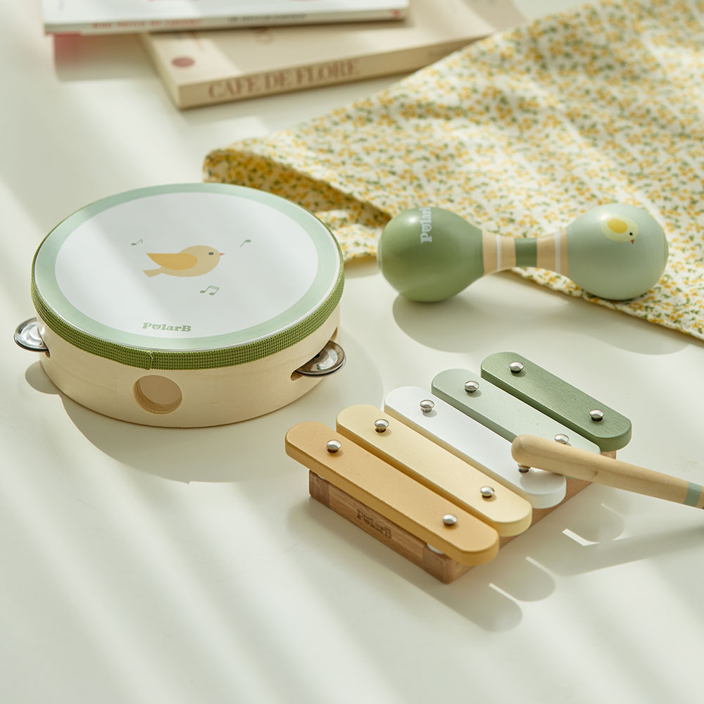 폴라비 유아 아기 원목 리듬 악기 놀이 세트, 그린, 1개 47,000원