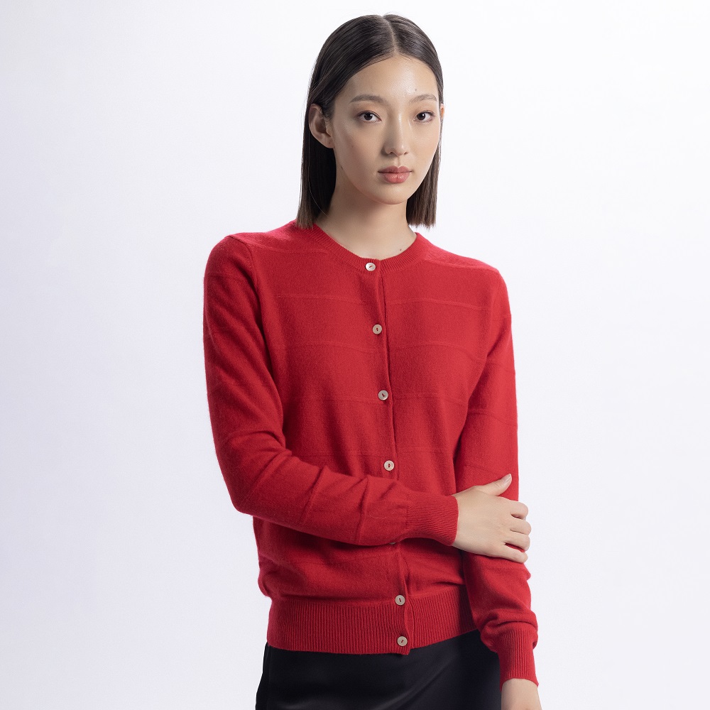 EVSEG 여성 100% 몽골 캐시미어 집업 니트 스웨터 가디간 자켓 1623-008 167,300원