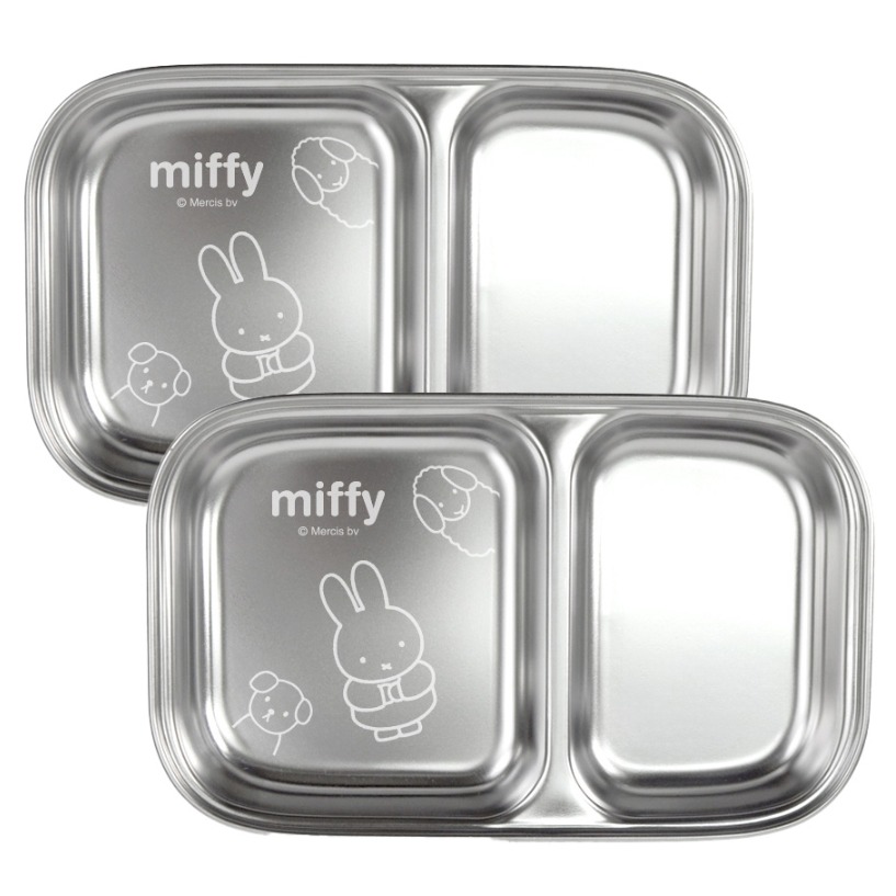 키친유 유아용 미피 스텐 304 2구 나눔접시 12,500원