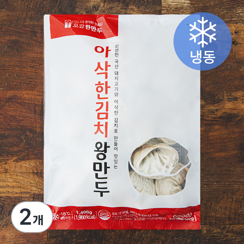 한만두 아삭한 김치 왕만두 (냉동), 1.4kg, 2개 22,900원