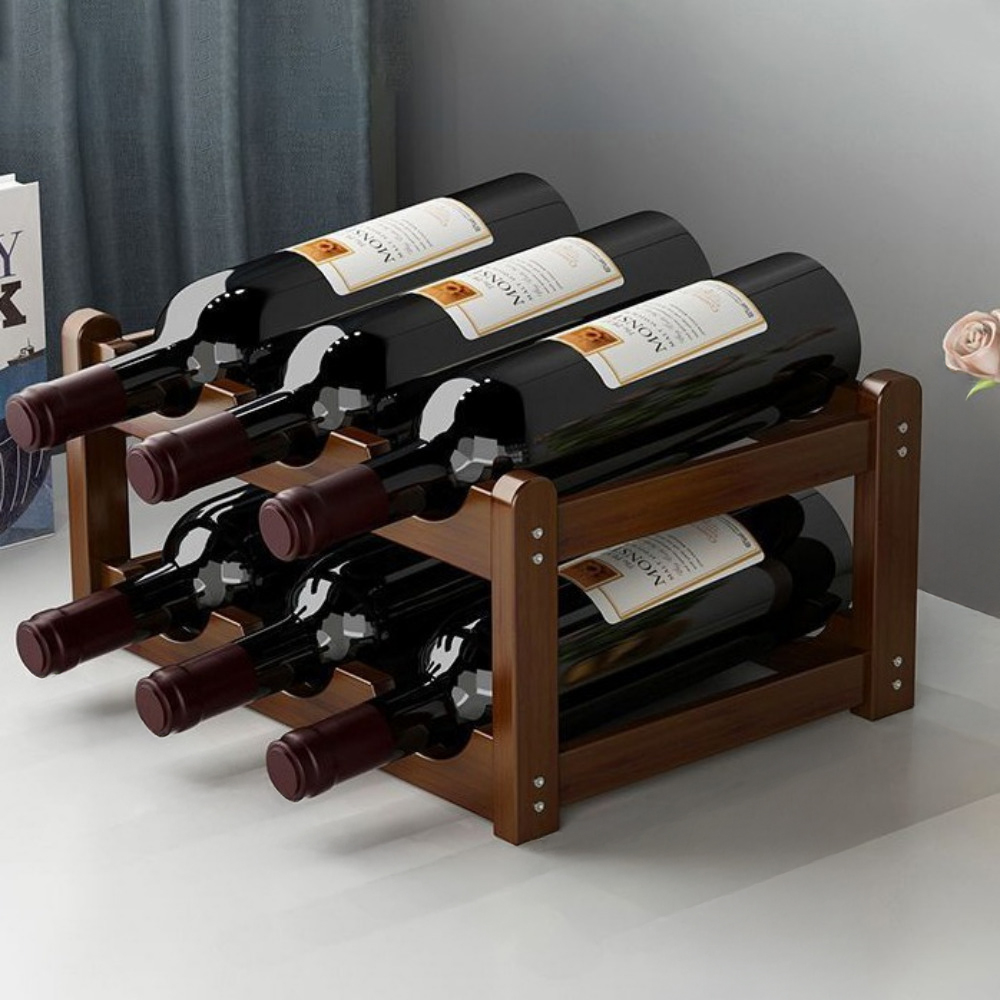 트리아노 와인랙 와인거치대 보관 진열장 2단 6구, 브라운, 1개 16,470원