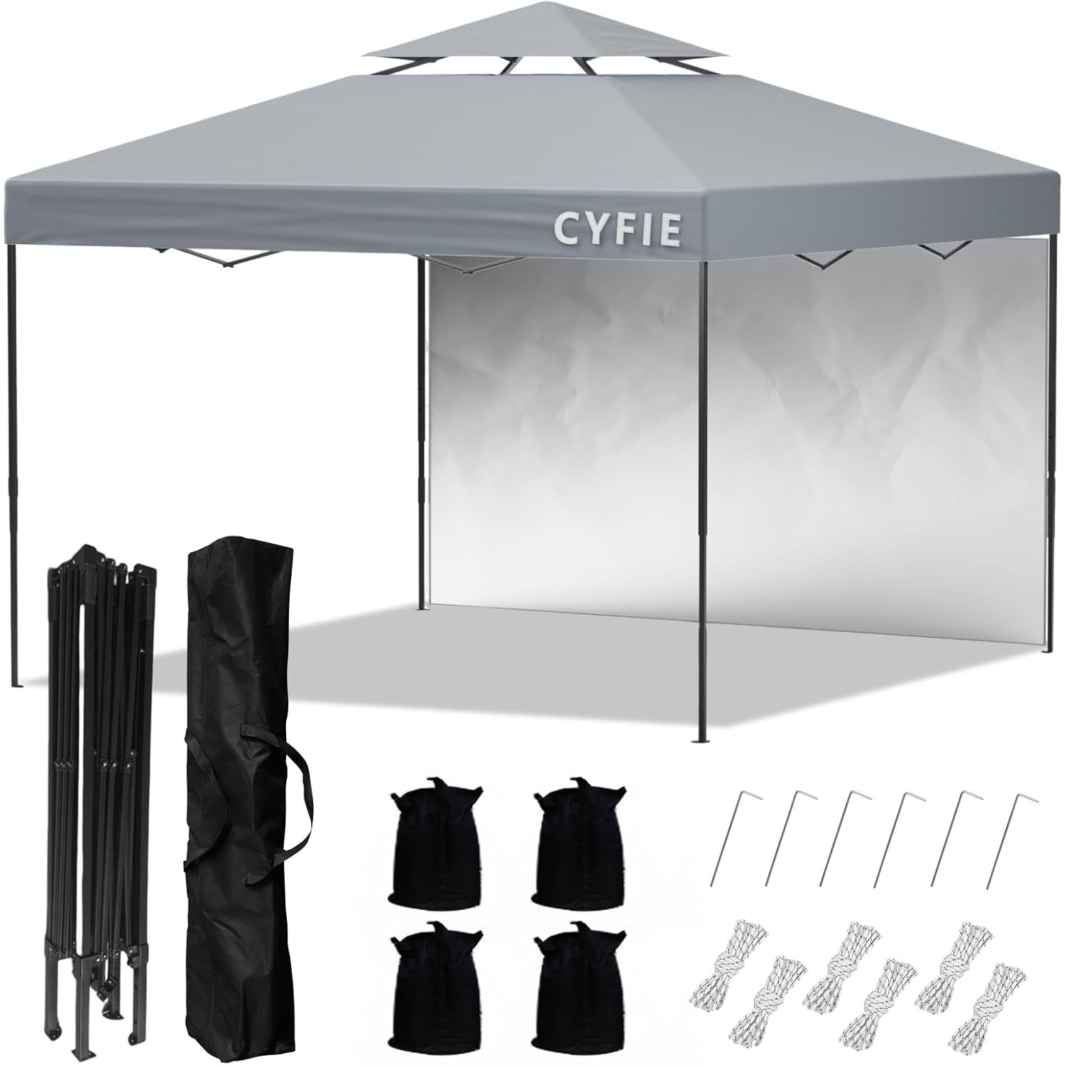 캐노피 천막 바람막이 방수 야외용 그늘막텐트 몽골 텐트 휴대용 캠핑텐트 지붕 타프 2mx2m, 그레이 93,600원