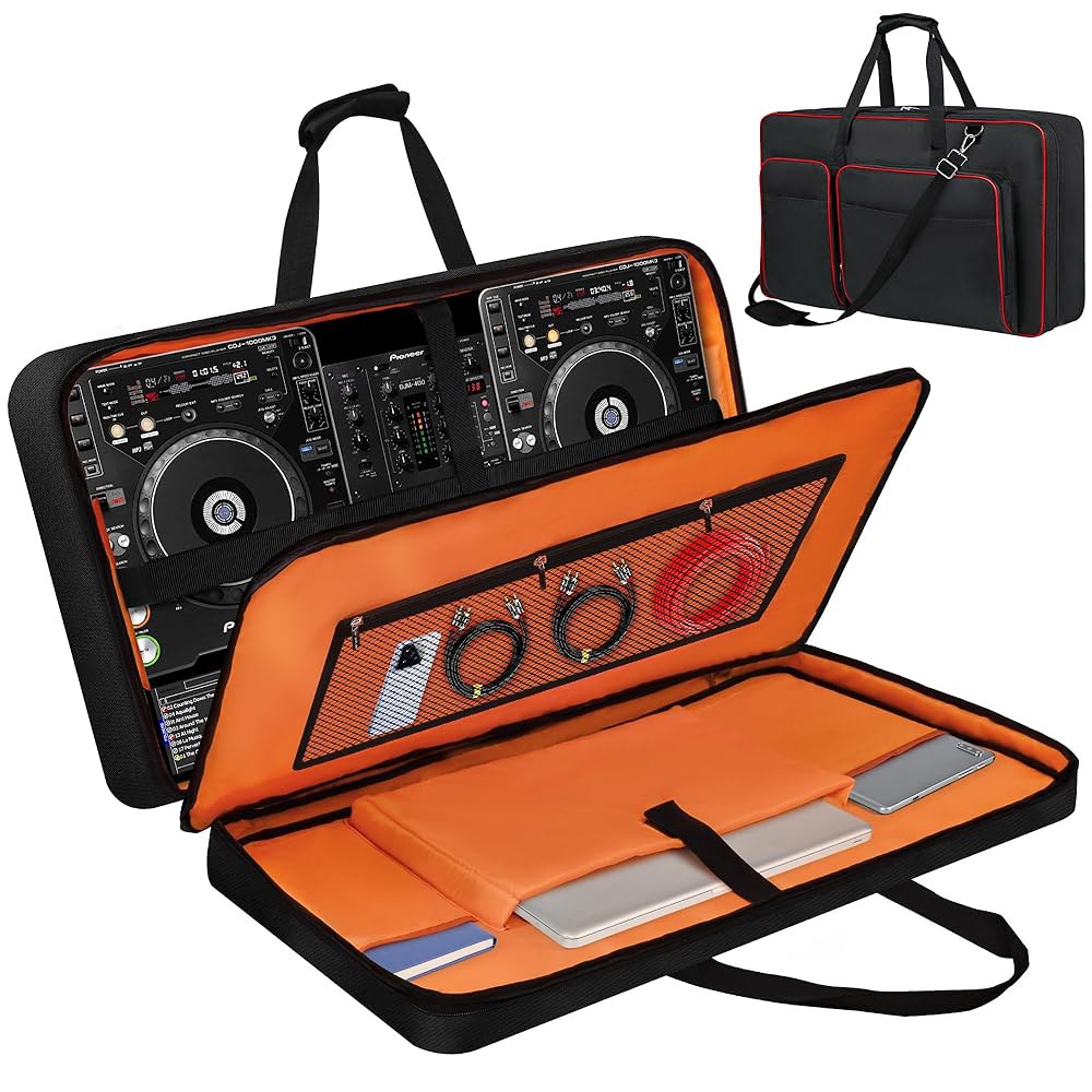 DDJ-FLX10 / DDJ-GRV6 FLX6 REV5 REV7 1000 SC LIVE 4용 DJ 컨트롤러 케이스 17.3인치 노트북 수납공간, 멀티 포켓 및 액세서리 포함 대형 149,000원