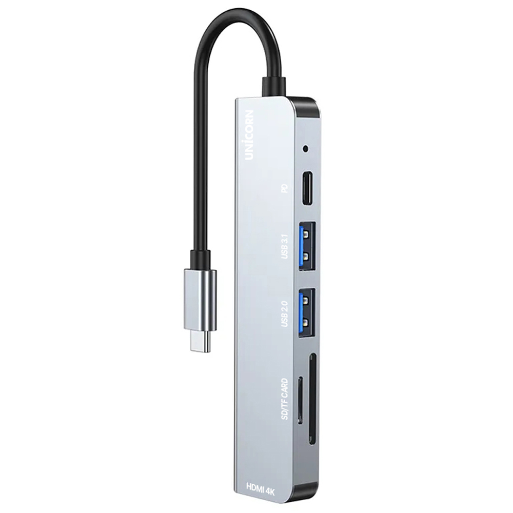 유니콘 6IN1 HDMI USB 멀티허브 SD / TF카드리더 PD 87W충전 4K미러링 USB허브 TCH-P30 20,800원