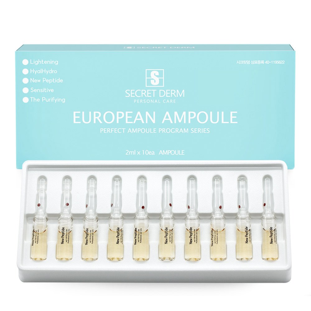 시크릿덤 유러피안 앰플 펩타이드 (탄력앰플) mts앰플 주름기능성 EGF앰플, 1개, 2ml 21,500원