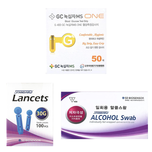 녹십자 원 ONE / GC녹십자MS 원 ONE 혈당시험지 혈당측정검사지 50매+채혈침100개+알콜솜100매 SW 18,000원