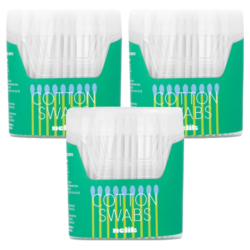 넬릭 멸균 양면 듀얼 종이 면봉, 3개, 200개입 5,500원