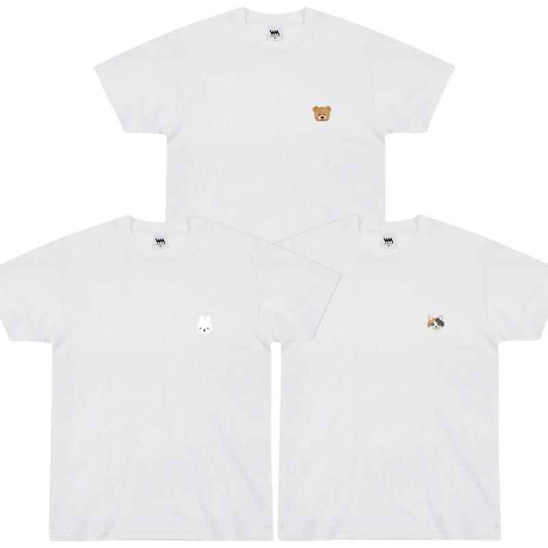 [애니멀 3종] 1+1+1 동물 반팔 티셔츠 20수 여성 남자 반팔티 3장 25,800원