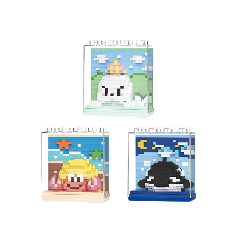 심아트 미니블럭 나노블록 해양동물 3종 B형, 1세트, 혼합색상 19,000원